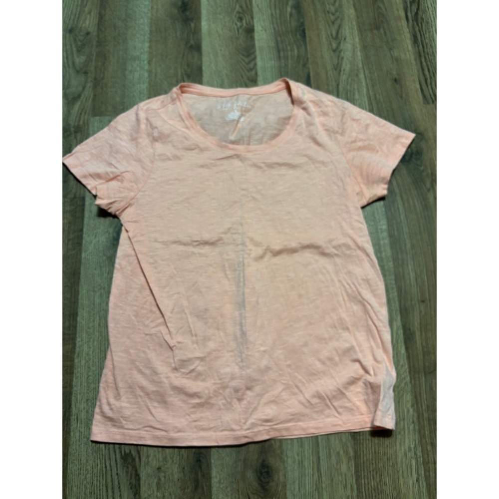 Stella Parker Collection T-Shirt Womens Small Peach Adults Slub Cotton Excellent